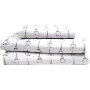 Twin XL Sheet Set Whimsical Collection London Paris 3 Piece Set Dorm Bed Size